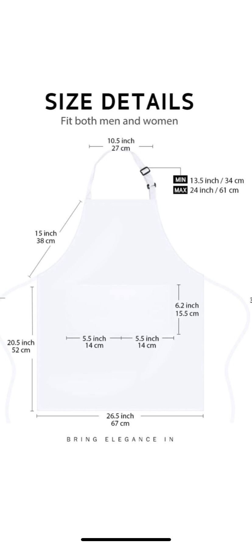 Star Flower Design Apron with Adjustable Straps