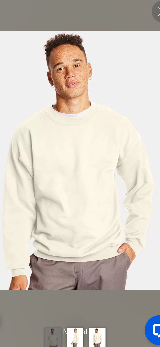 Unisex Crewneck Sweatshirt in a Tall Scrunch Design Size Small