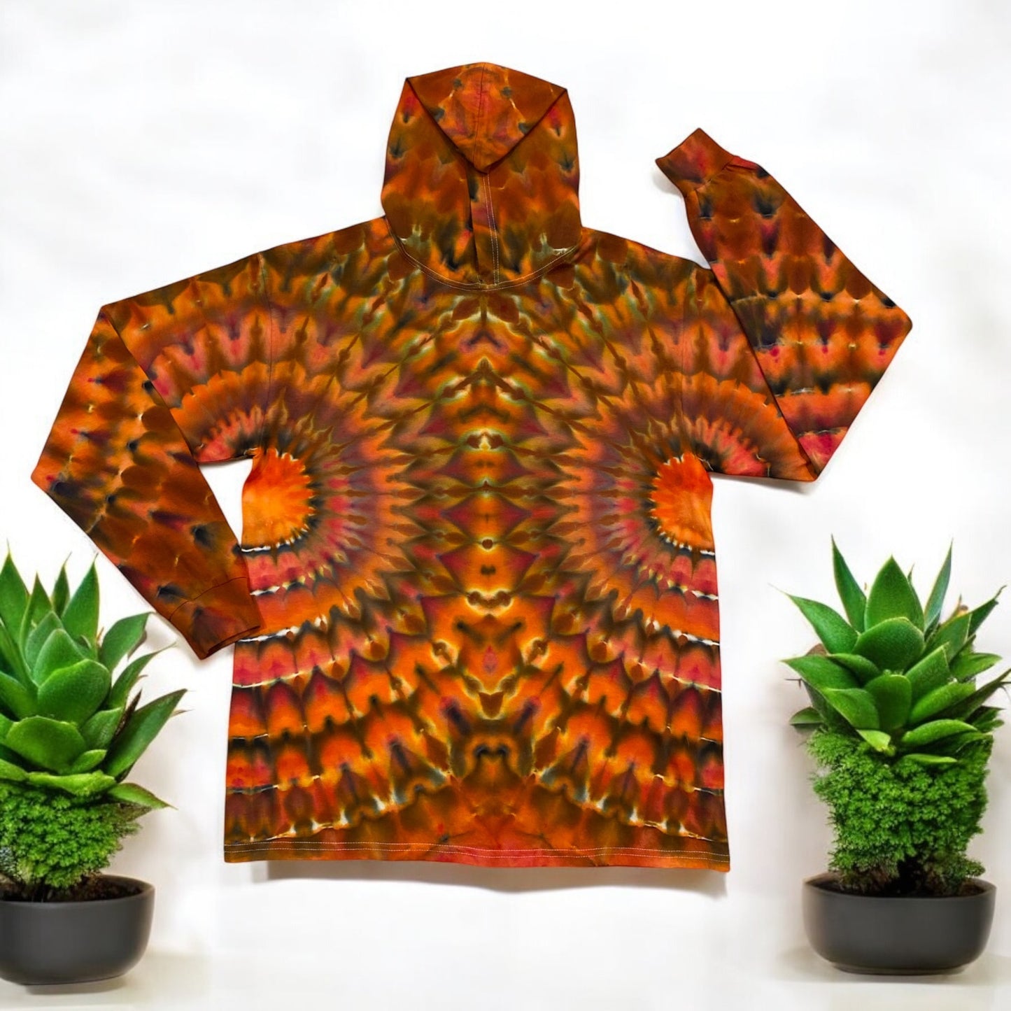 Bright Double Fan Fold Design Unisex Large T Shirt Jersey Hoodie