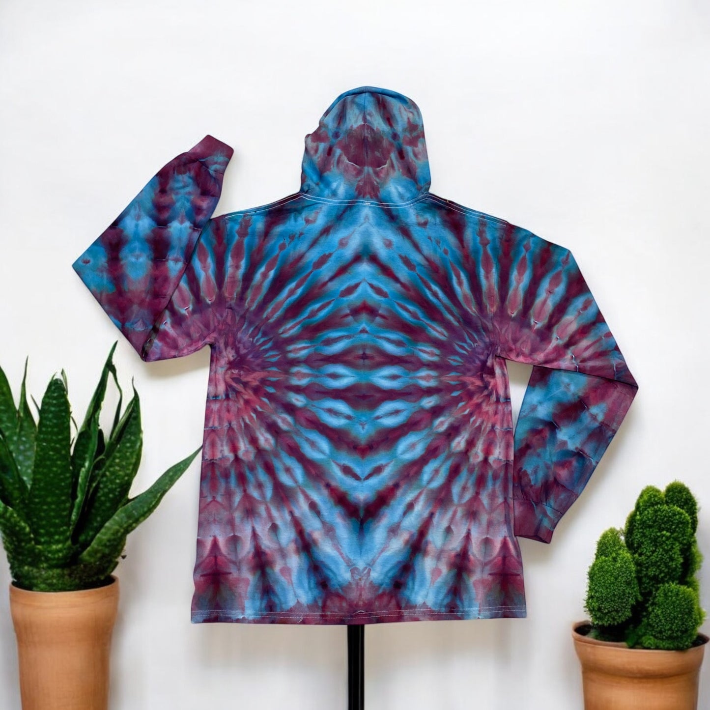 Double Fan Fold Design Unisex Large T Shirt Hoodie