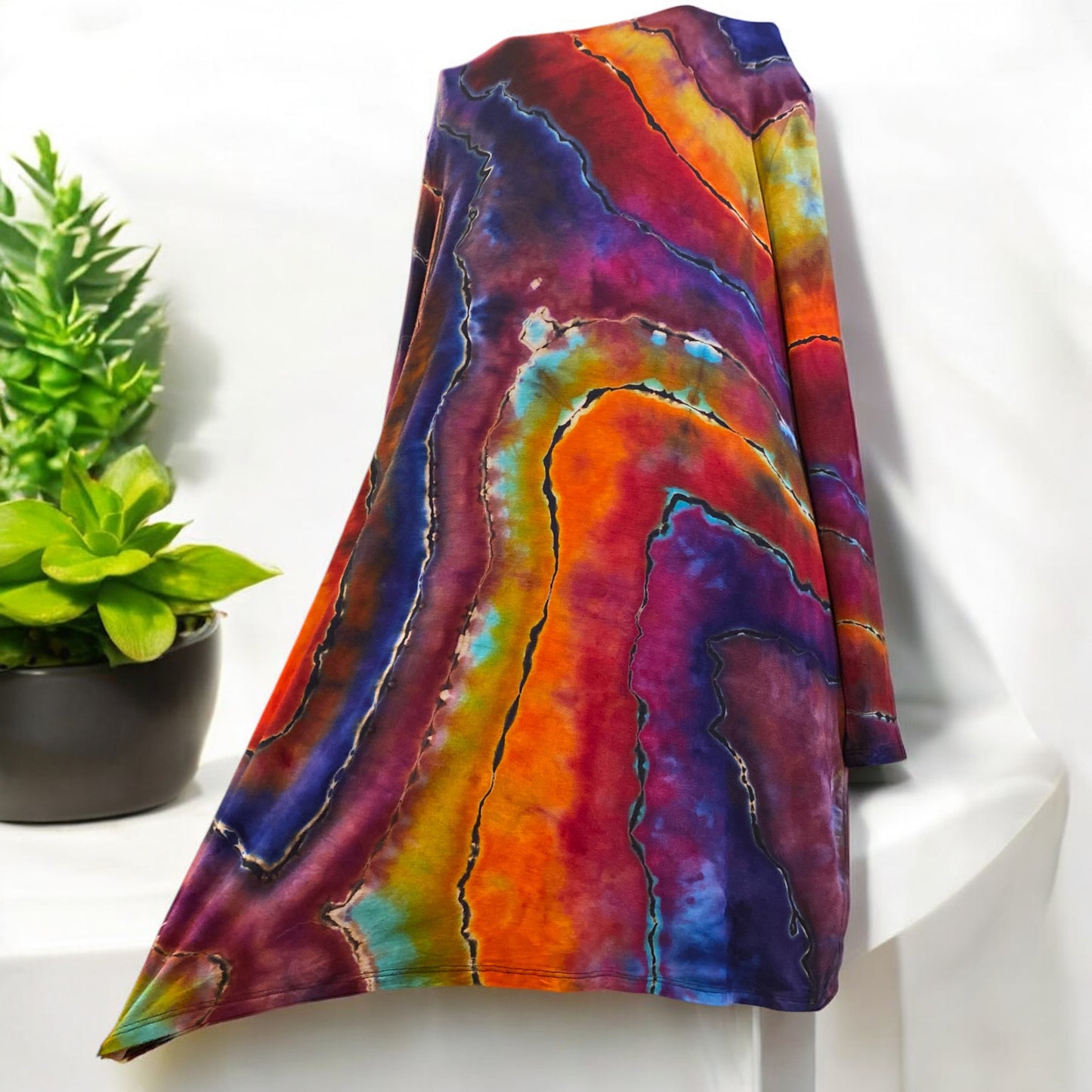 Reverse Geode Rainbow Women's Medium Long Sleeve Cardigan