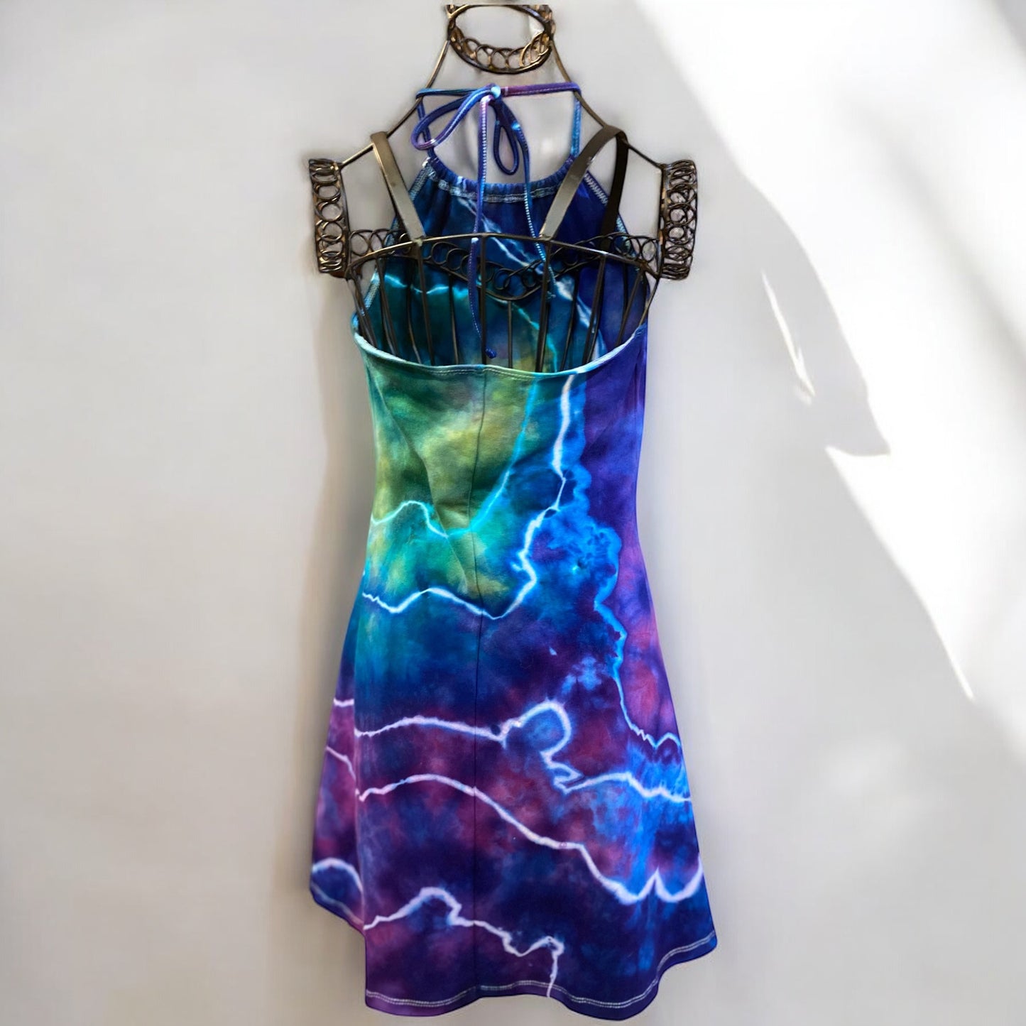 Women's Medium Geode Design Halter A-Line Mini Dress