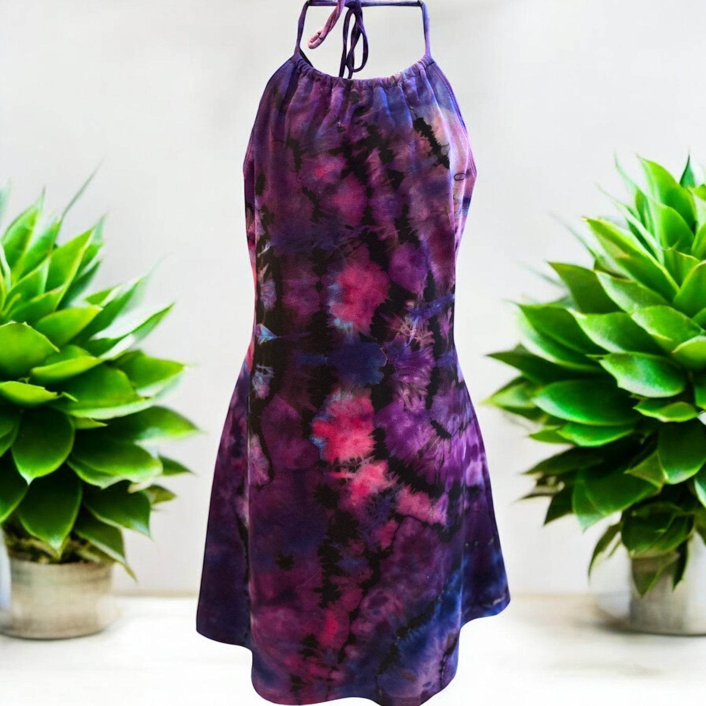Women's Large Reverse Halter A-Line Mini Dress