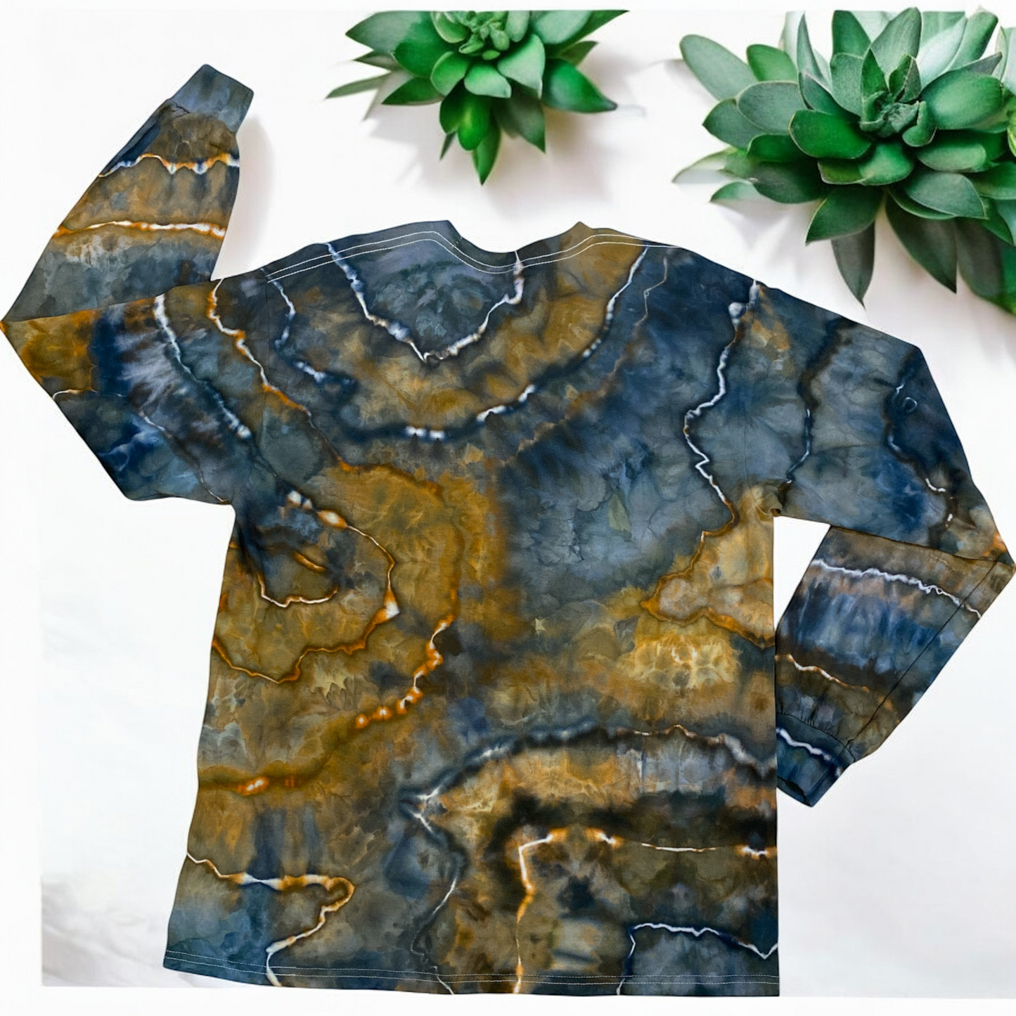 "Steely" Geode Design Unisex Long Sleeve Large Heavy Weight T Shirt
