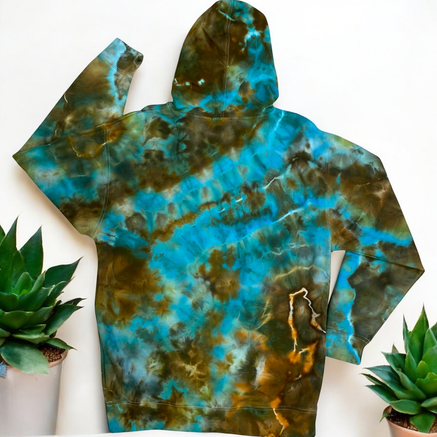 Unisex Large Medium Weight Turquoise Inspired Hoodie