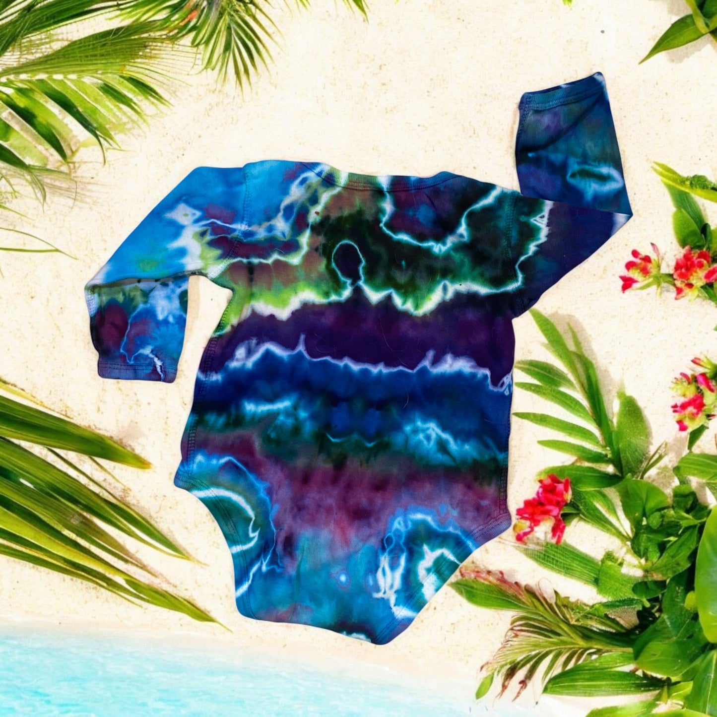 Heart Chakra Geode Design Long Sleeve Onesie 12 months