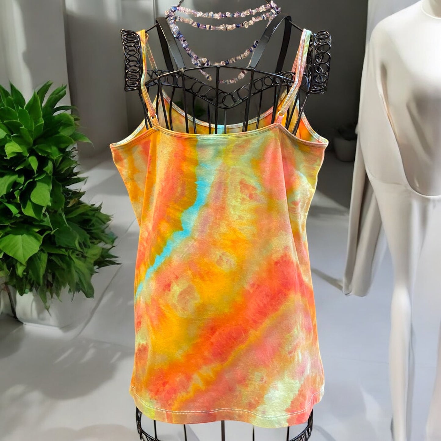Feather Design Women's XXL Spaghetti Strap Tank Top