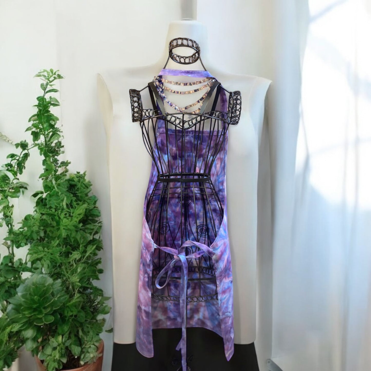 Star Flower Design Apron with Adjustable Straps