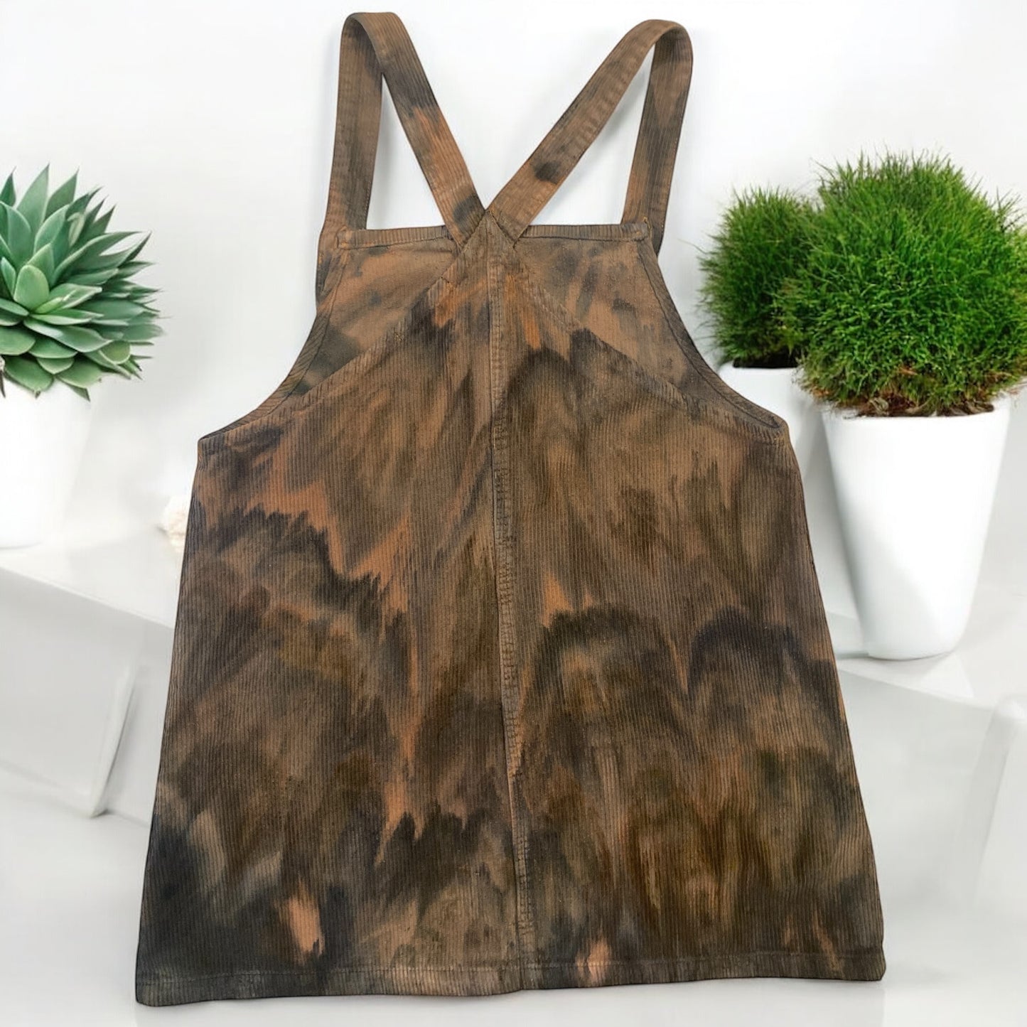 Gravity Design Women's Up Cycled Junior Wide Corduroy Overall Dress