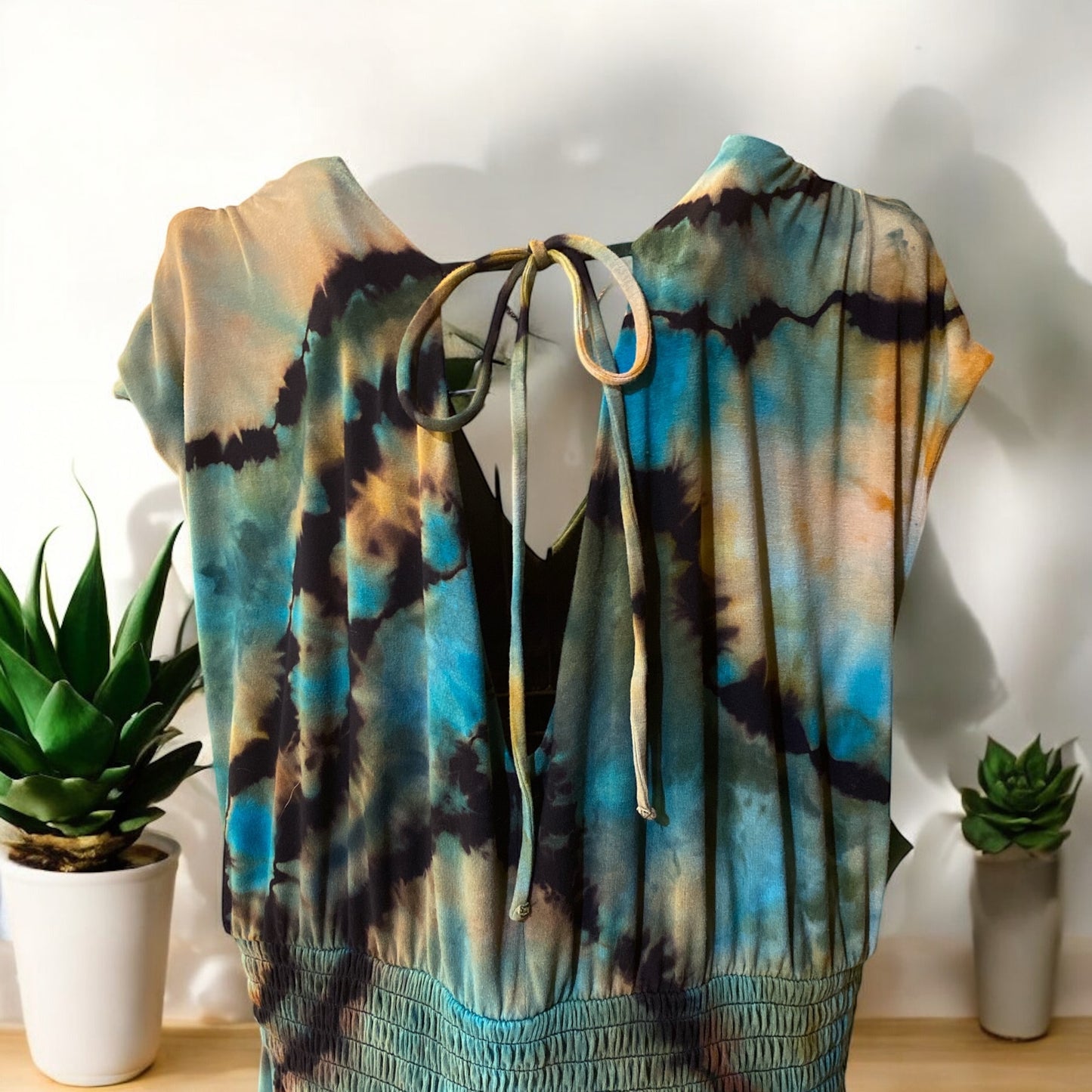Reverse Geode Design Women's XL Waist-Defined Shirred Jumpsuit