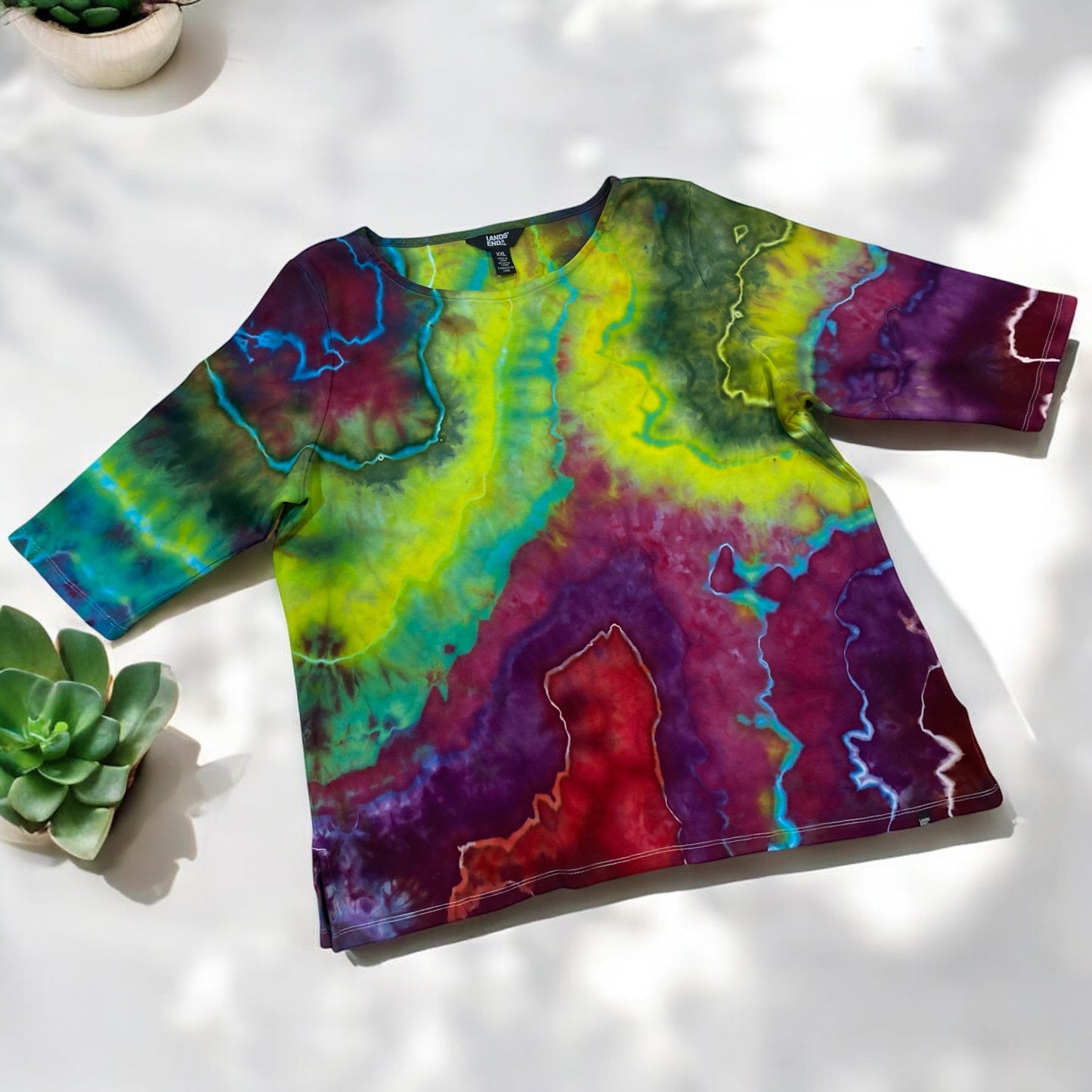 Bright Beautiful Geode Design Women's XXL Tunic by Lands End
