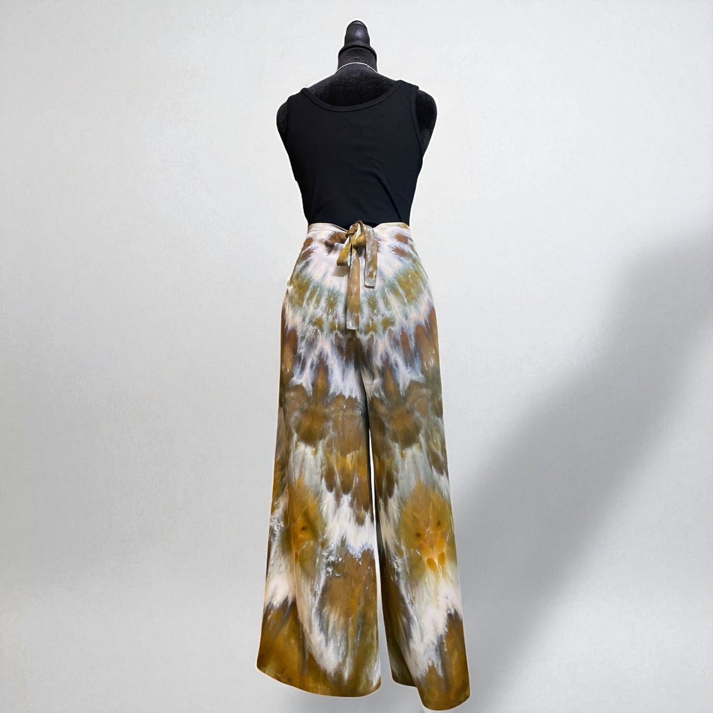 Earthy Feather Design Capris Wrap Around Pants