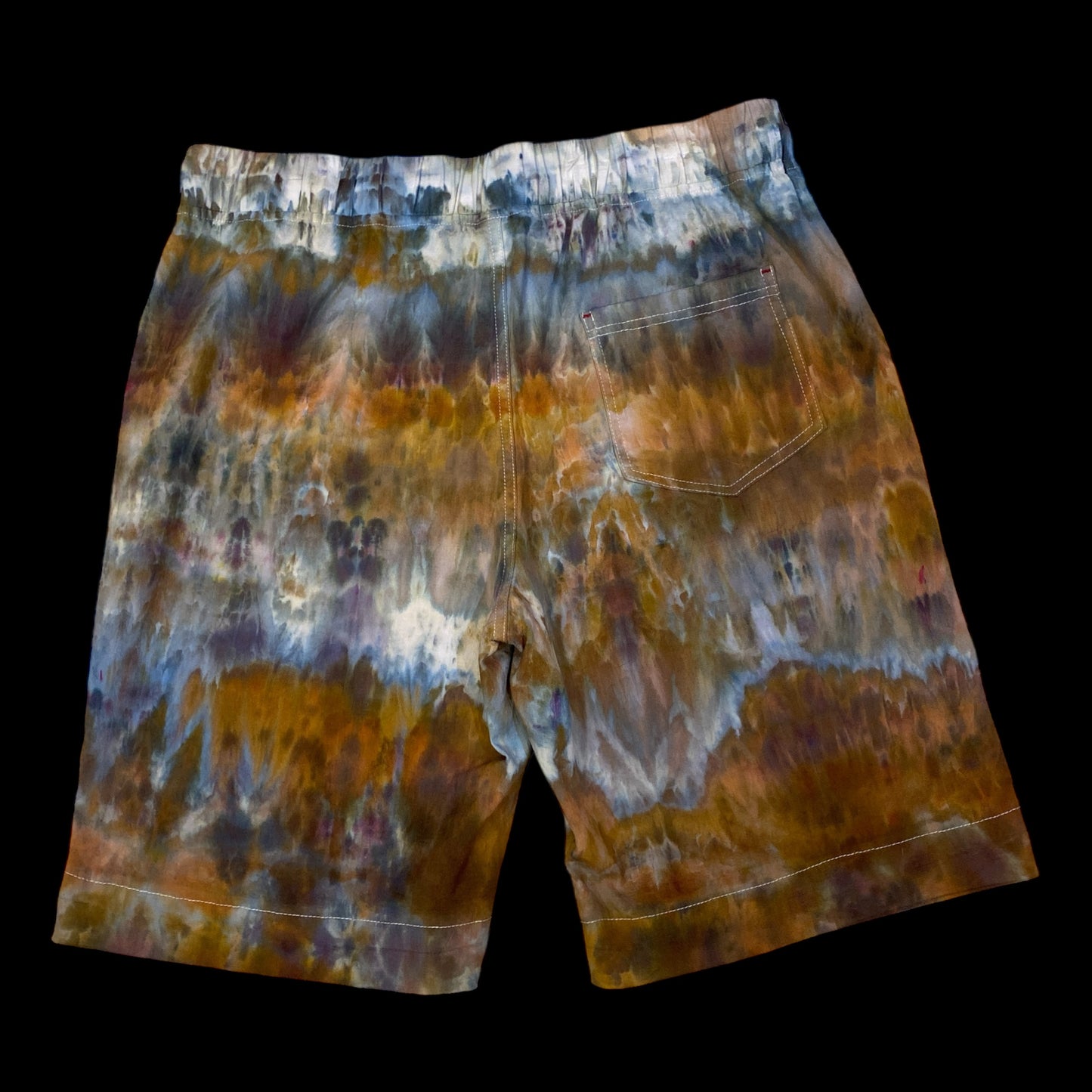 Feather Design Earthy "Grateful Dead Lighting Bolt" Cotton Linen Casual Shorts Size L