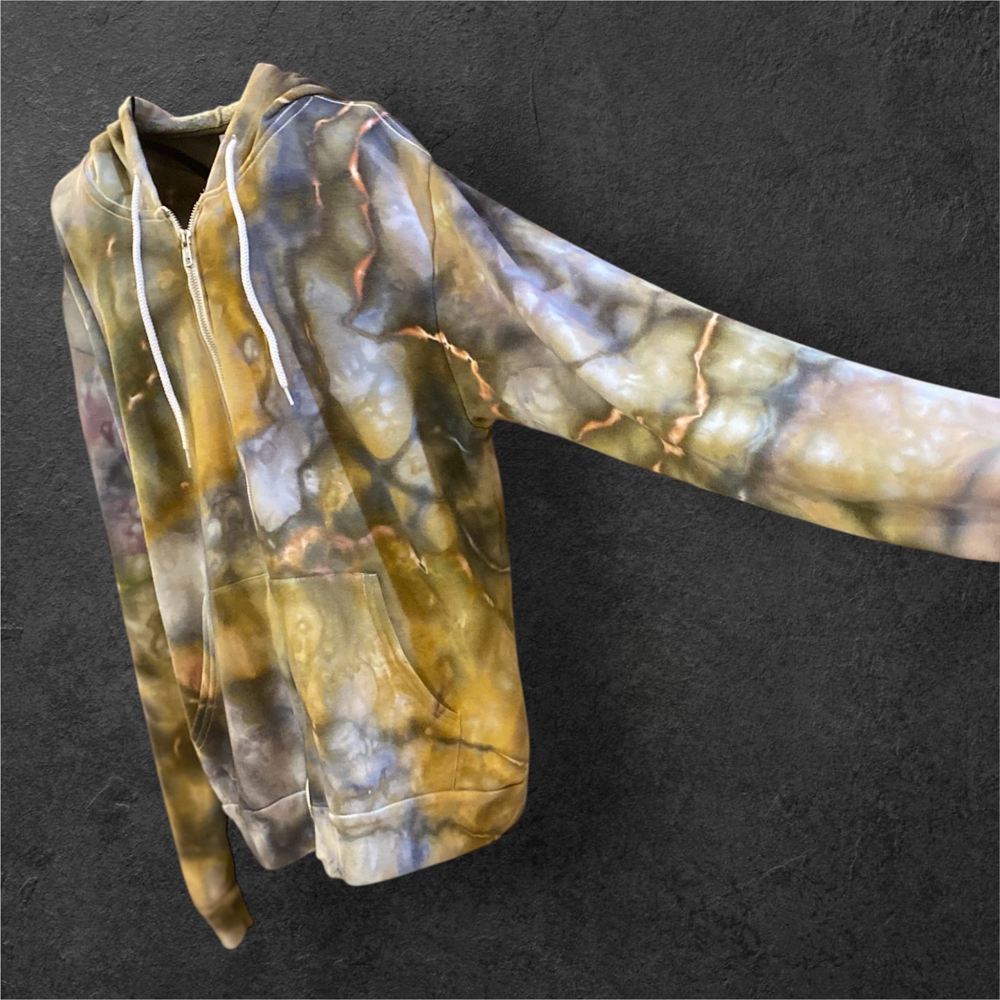 Earthy Geode Design Unisex Size Large Full Zip Hoodie