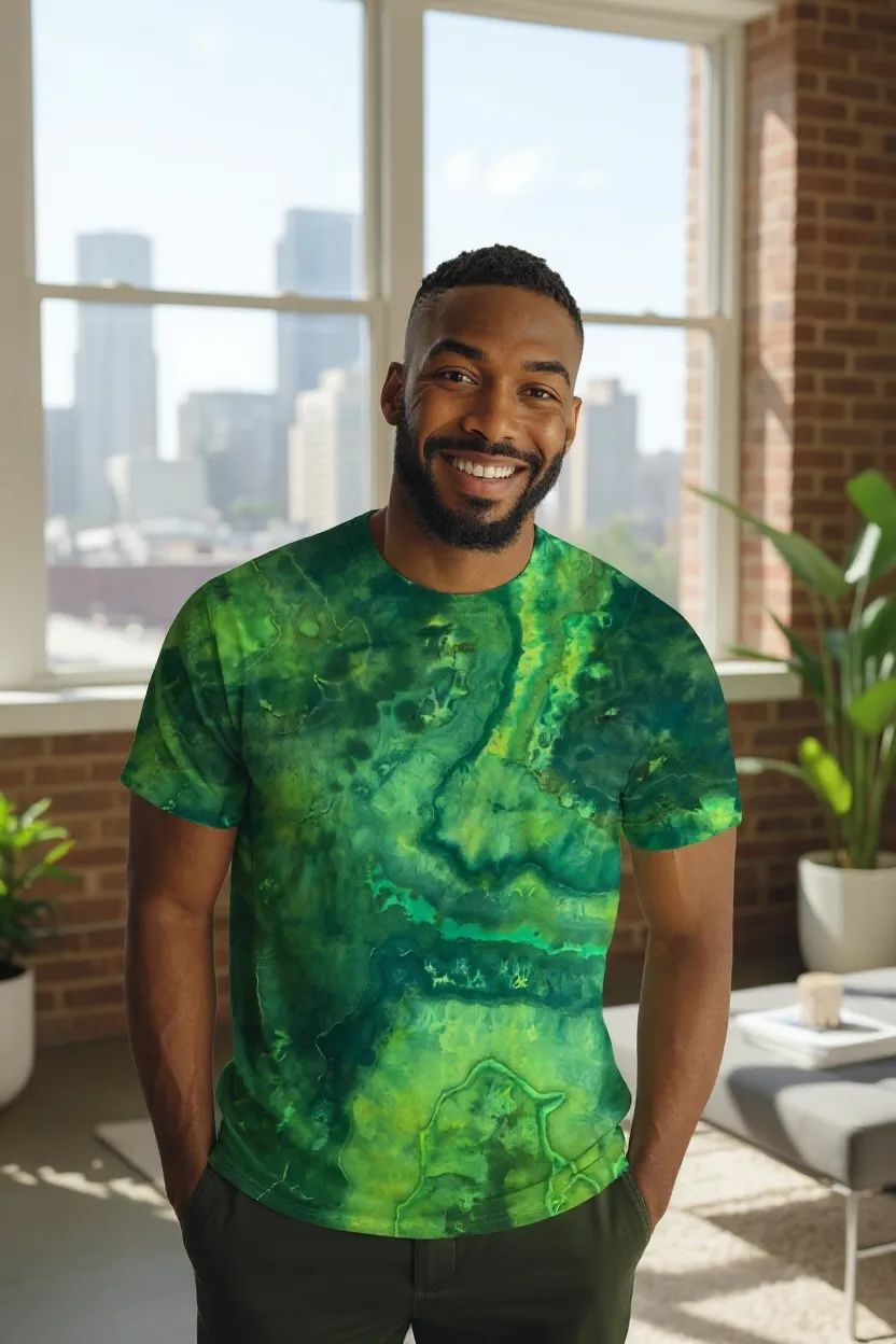 Geode Design Shades of Green Unisex 2 XL T-Shirt