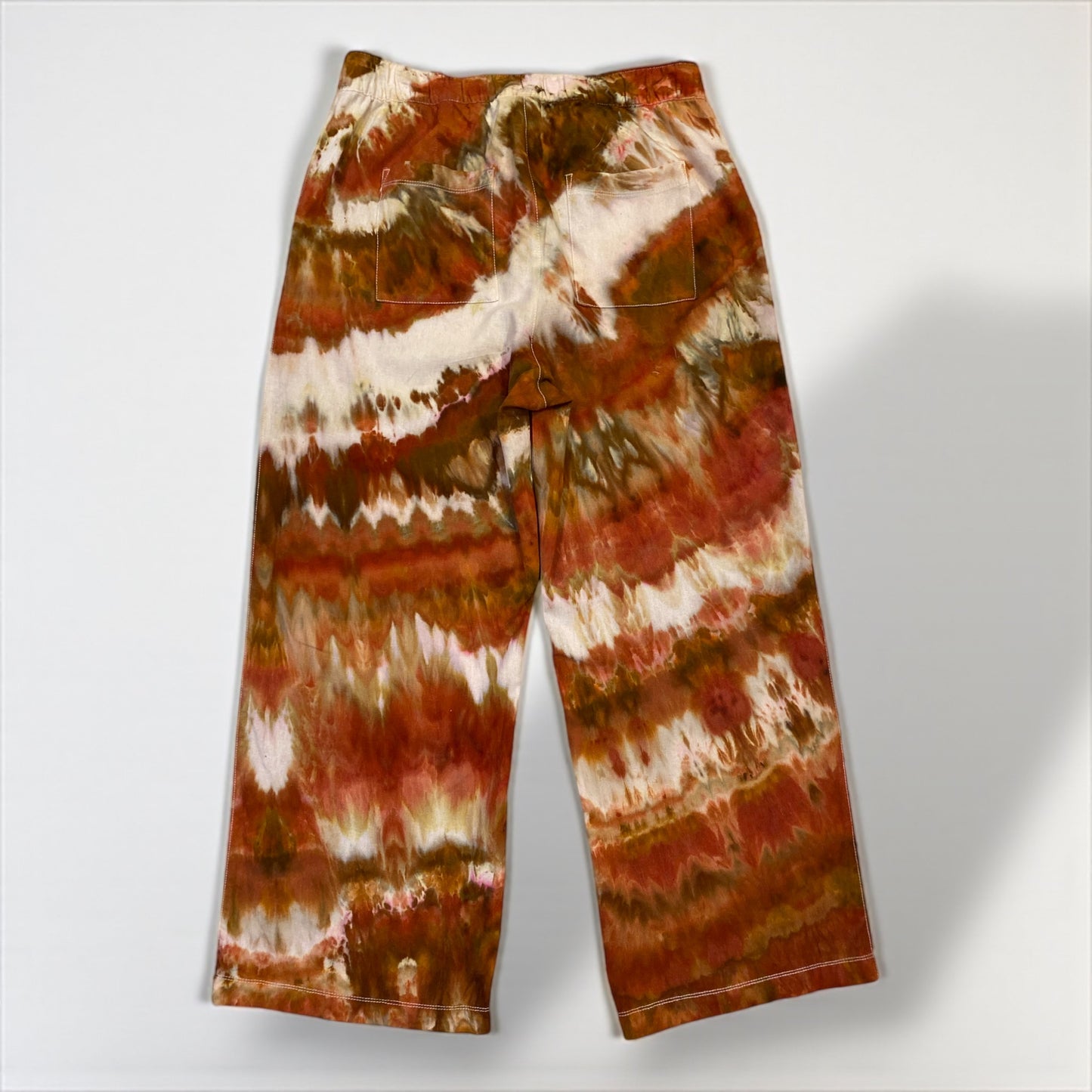 Feather Design Fall Inspired Women's GAP Loose Fit Wide Hem Linen Pant Size Large
