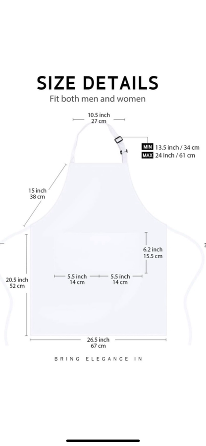 Star Flower Design Apron with Adjustable Straps
