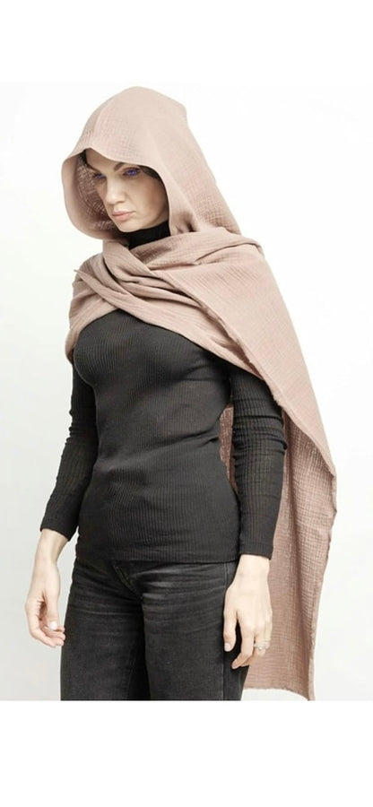 Geode Design on Shawl for Women Men Wasteland Punk Style Poncho w/ Hood