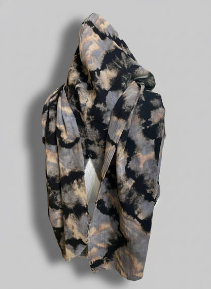 Reverse Geode Design on Shawl Wasteland Punk Style Poncho w/ Hood