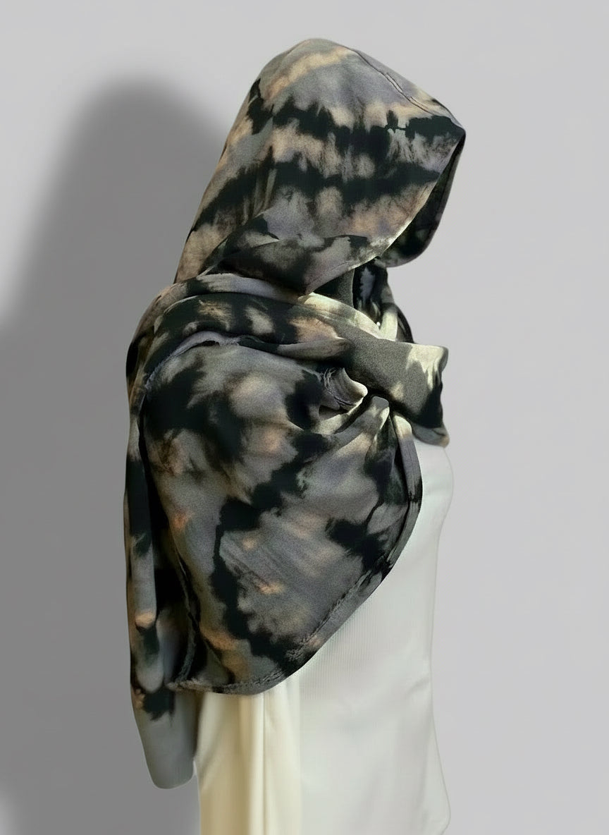 Reverse Geode Design on Shawl Wasteland Punk Style Poncho w/ Hood