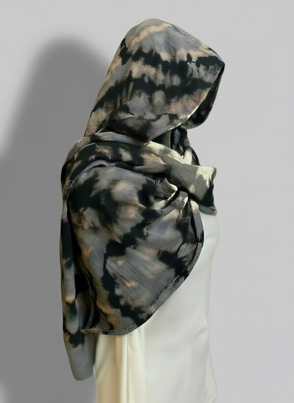 Reverse Geode Design on Shawl Wasteland Punk Style Poncho w/ Hood