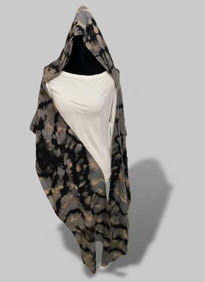 Reverse Geode Design on Shawl Wasteland Punk Style Poncho w/ Hood