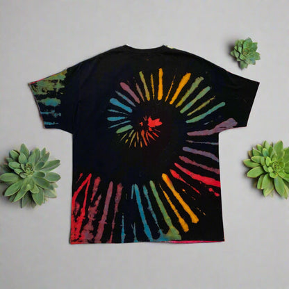Rainbow Reverse Spiral Design Unisex XL T-Shirt