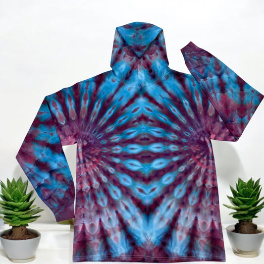 Double Fan Fold Design  Unisex Large T Shirt Hoodie