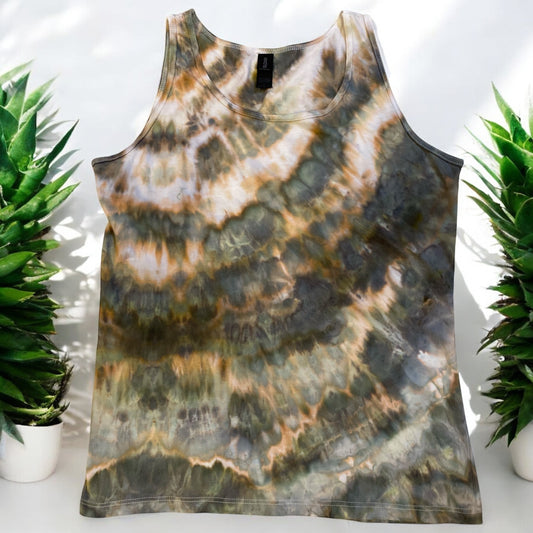 Earthy Feather Design Women's Large Tank Top