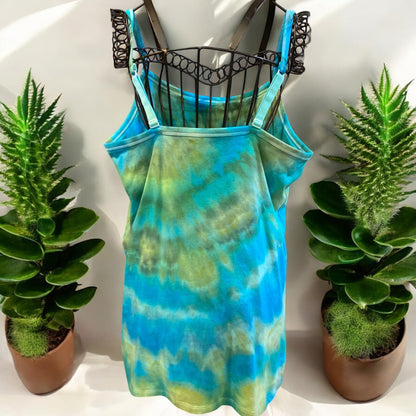 Feather Design Women's Large Tank Top W/ Built In Shelf Bra