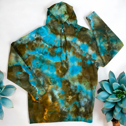 Unisex Large Medium Weight Turquoise Inspired Hoodie