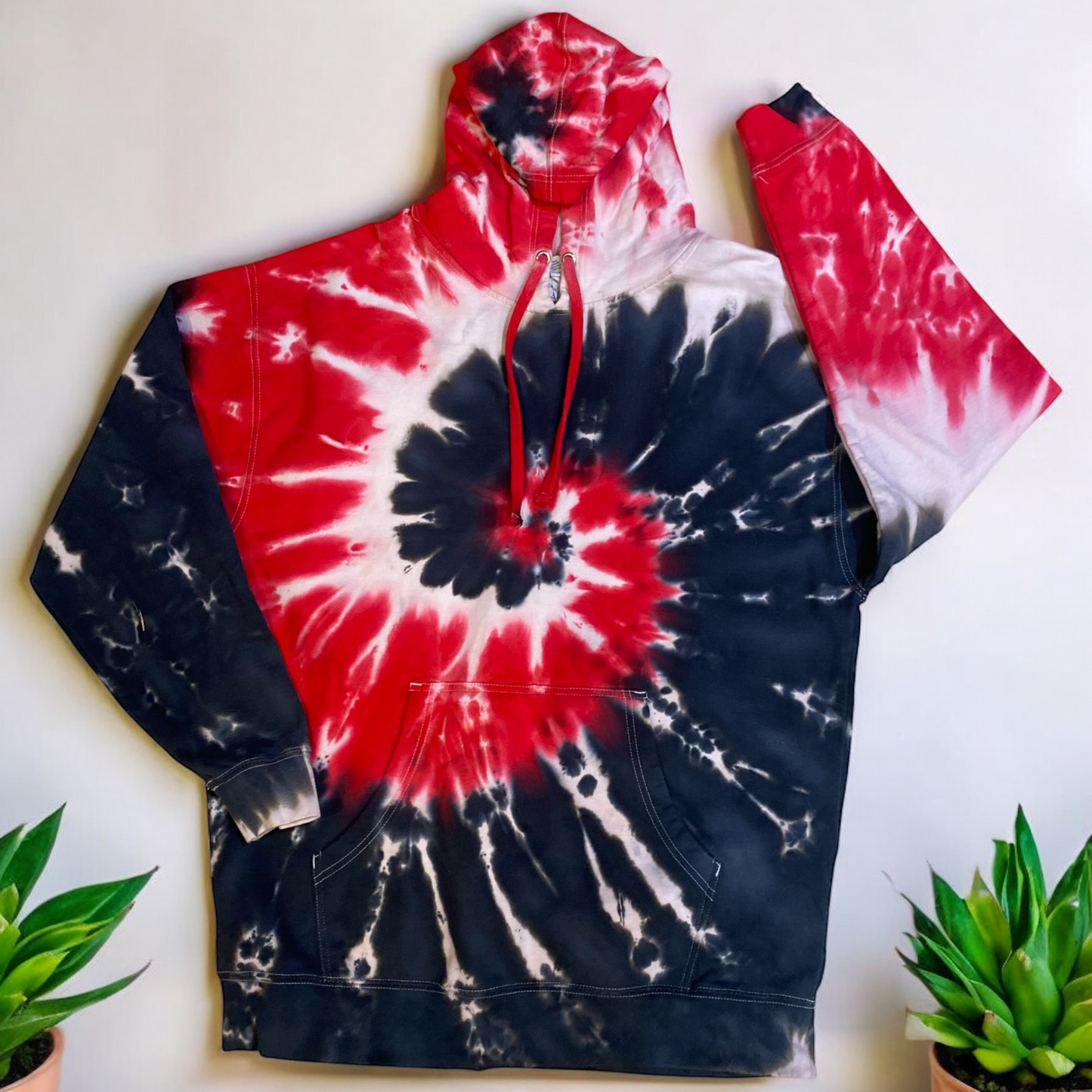 Unisex XL Spiral Red/Black Hoodie