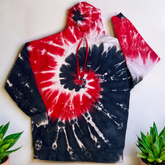 Unisex XL Spiral Red/Black Hoodie