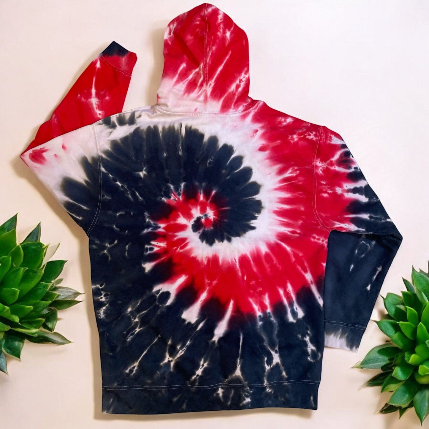 Unisex XL Spiral Red/Black Hoodie