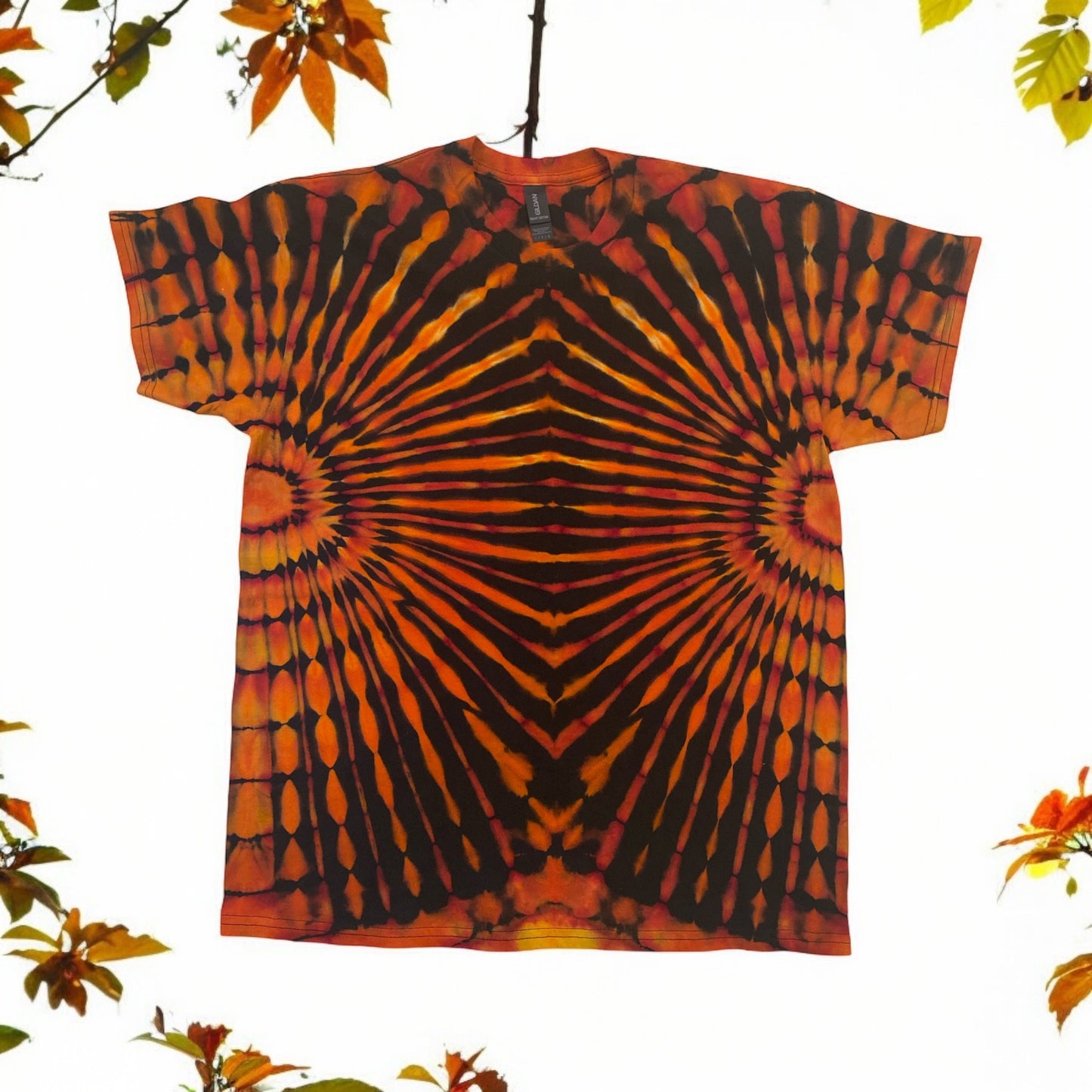 Reverse Double Fan Fold Design Unisex Large T-Shirt