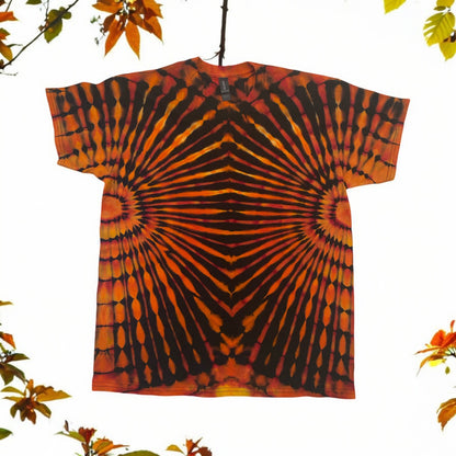 Reverse Double Fan Fold Design Unisex Large T-Shirt