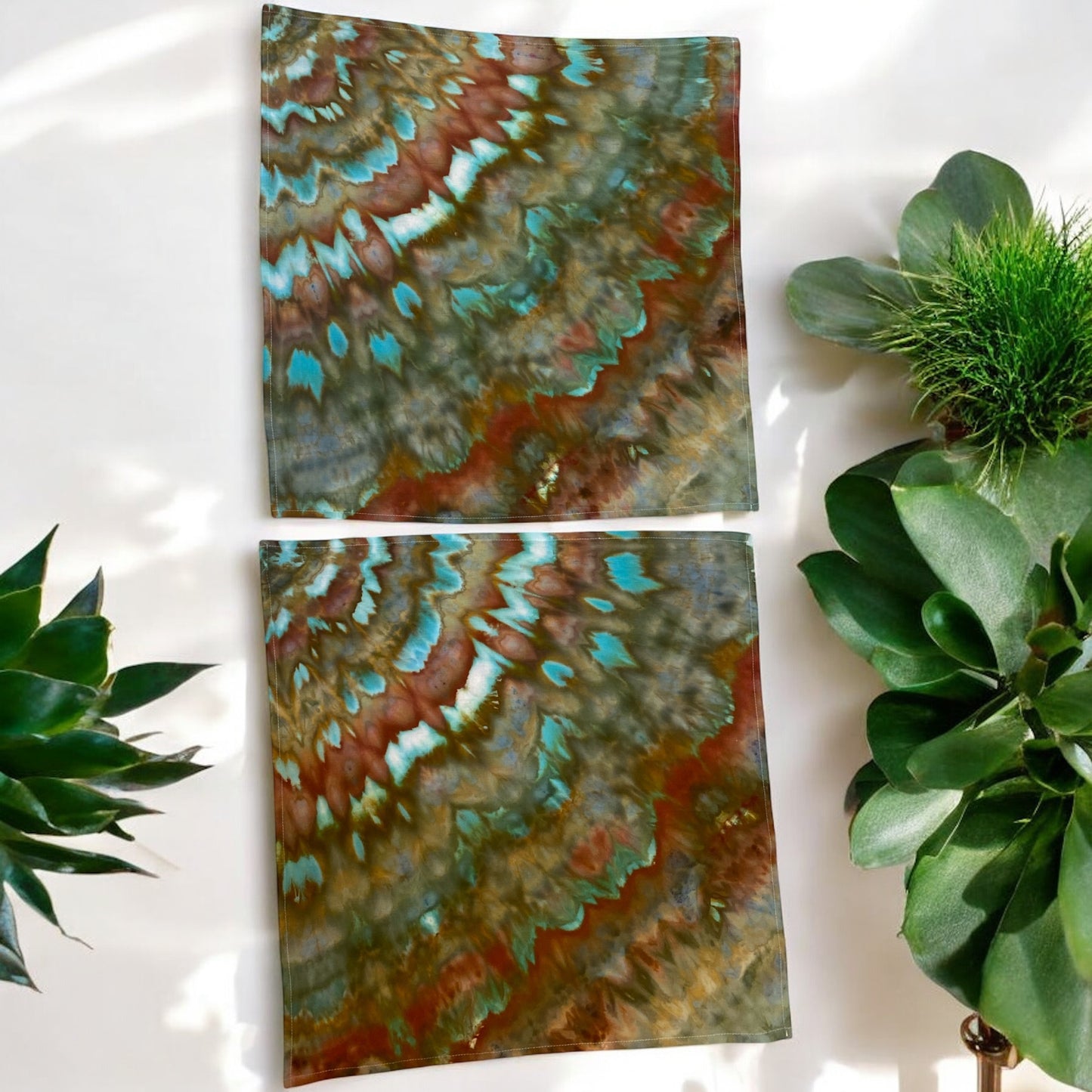 Feather Design Matching Flour Sack Tea Towels (2)