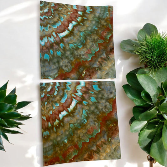 Feather Design Matching Flour Sack Tea Towels (2)