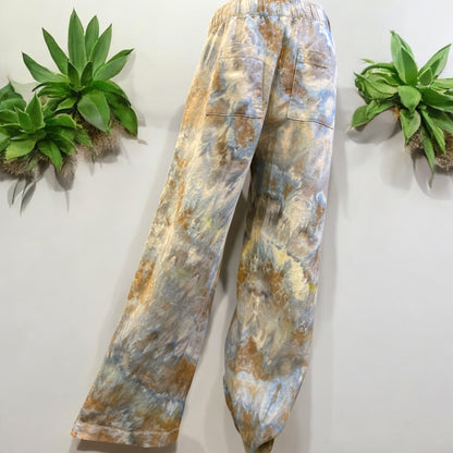 Earthy Feather Design Women's Medium Gap Linen Blend Pull On Pants