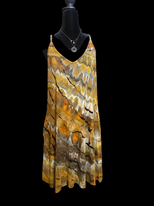 Reverse Earthy Sundress with Pockets Size Medium