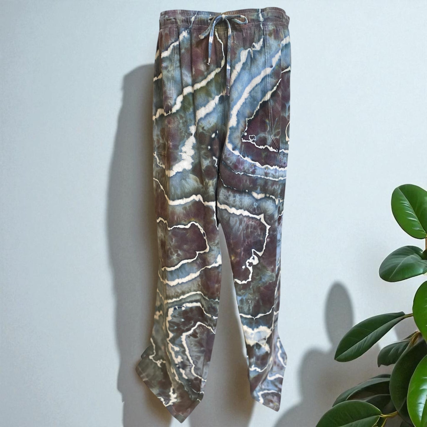 Geode Design Unisex Cotton Linen Pants with "Stealie" Emblem Size 3 XL