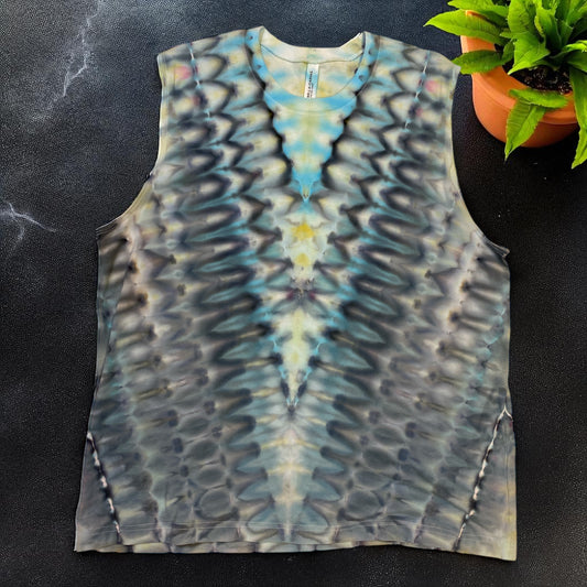 Pleated "V" Design Unisex Muscle Tank Size XL