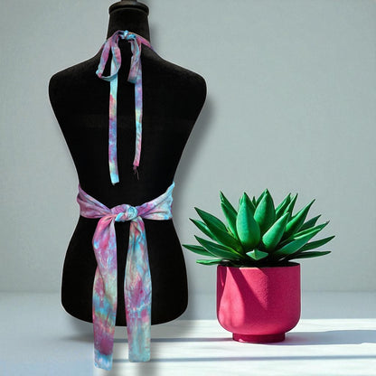 Feather design Hand Sewn 100% Rayon 70's Halter Size Large