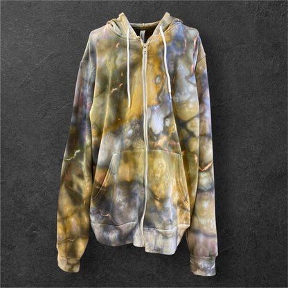 Earthy Geode Design Unisex Size Large Full Zip Hoodie