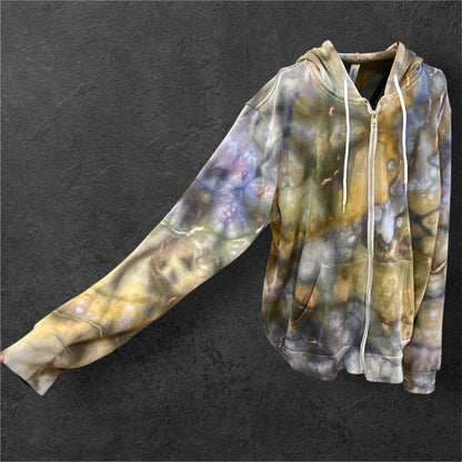 Earthy Geode Design Unisex Size Large Full Zip Hoodie