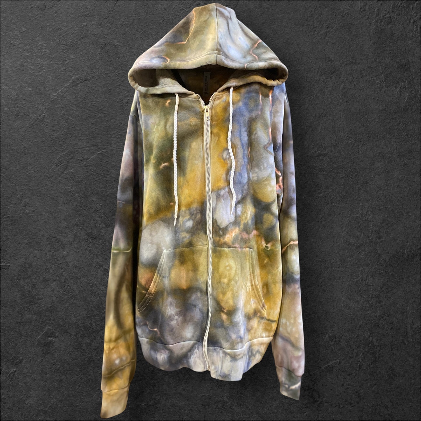 Earthy Geode Design Unisex Size Large Full Zip Hoodie