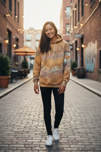 Earthy Geode Design Unisex Size Large Hoodie