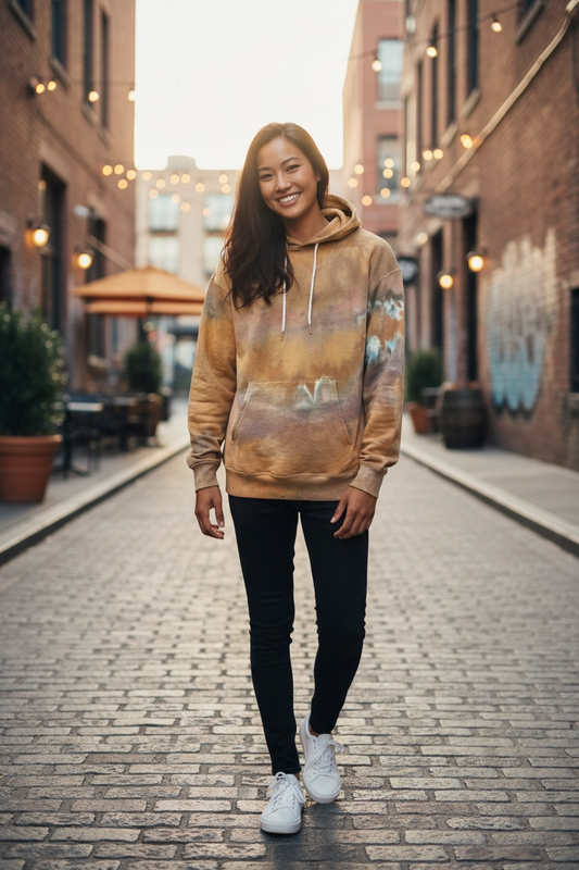 Earthy Geode Design Unisex Size Large Hoodie