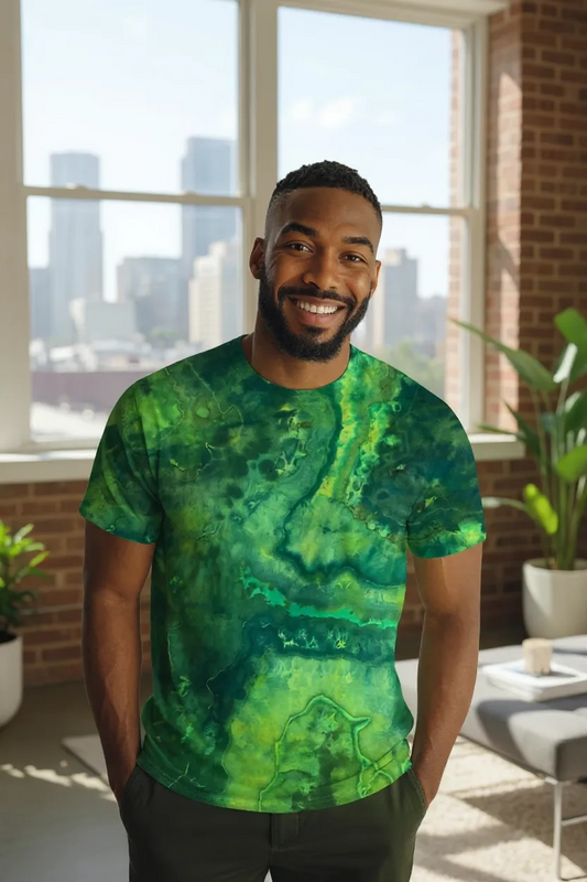 Geode Design Shades of Green Unisex  2 XL T-Shirt