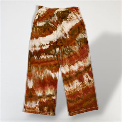 Feather Design Fall Inspired Women's GAP Loose Fit Wide Hem Linen Pant Size Large
